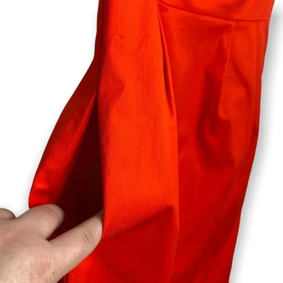J. Crew Factory Suiting Pleated Dress with Pockets - 36740 CER Orange - Picture 7 of 11